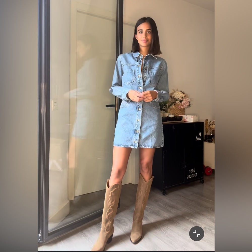 ZARA BLOGGERS FAVORITE Z1975 DENIM MINI DRESS